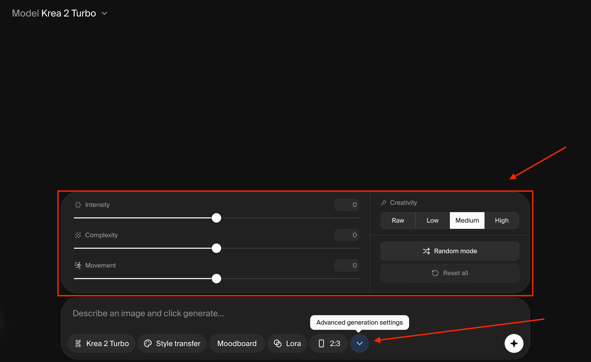 Как работают Generative Sliders в Krea 2