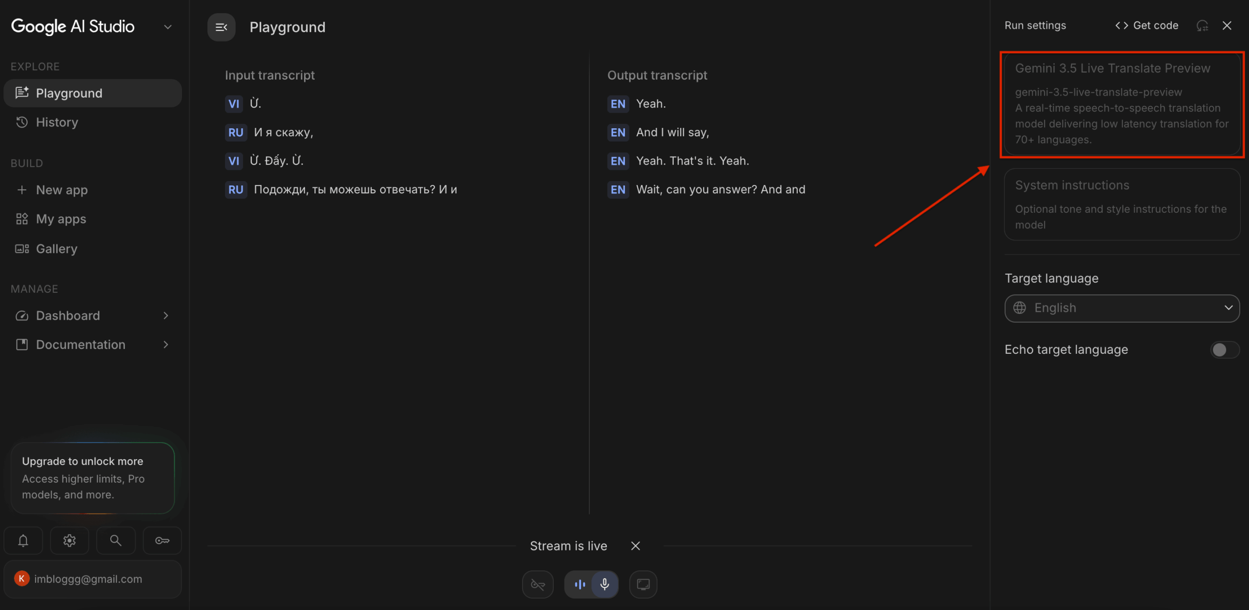 Gemini 3.5 Transcribe Live