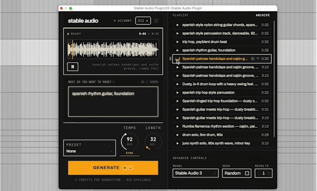 Как использовать плагин Stable Audio 3.0