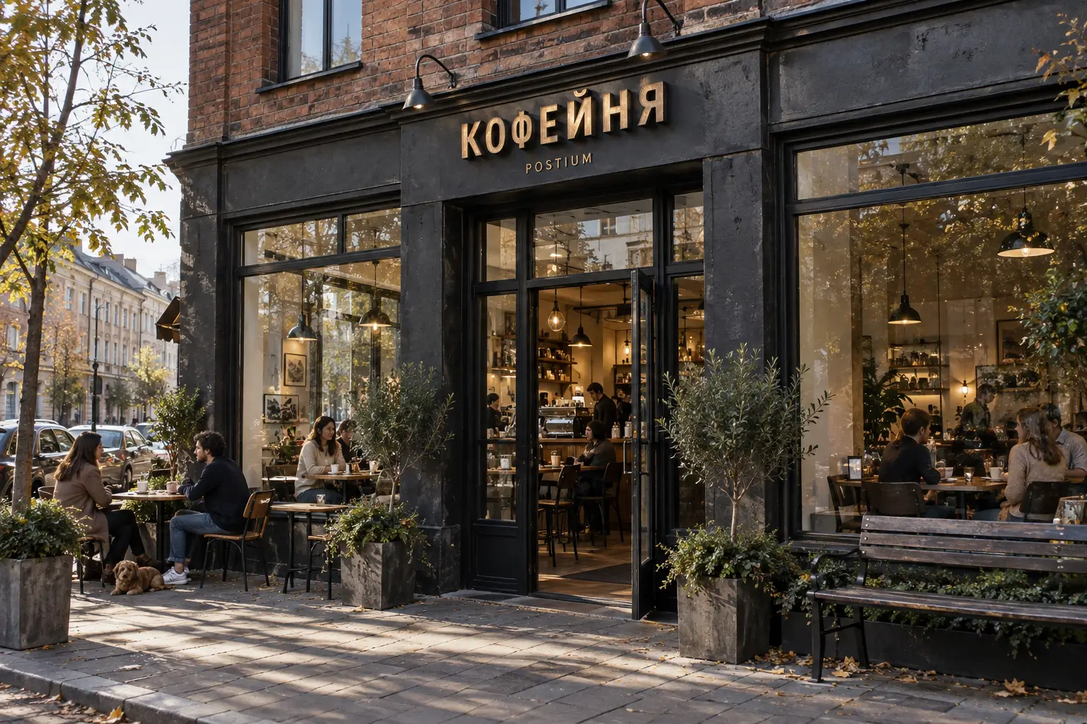 Как сделать реалистичное фото кофейни