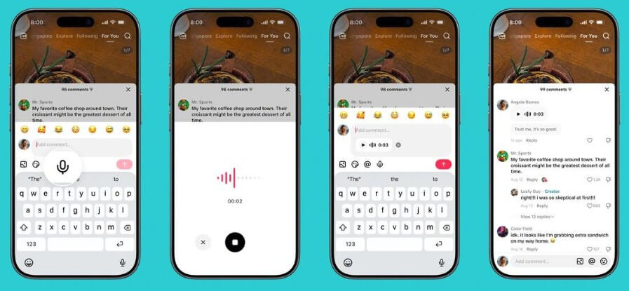 Как оставить голосовой комментарий в TikTok